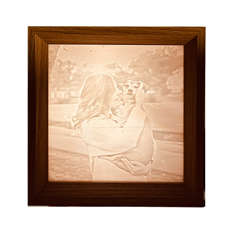 Custom 3D Printed Lithophane Photo Frame Lamp Personalised 3D Embossed Picture Night Light Unique Memorial Gift
