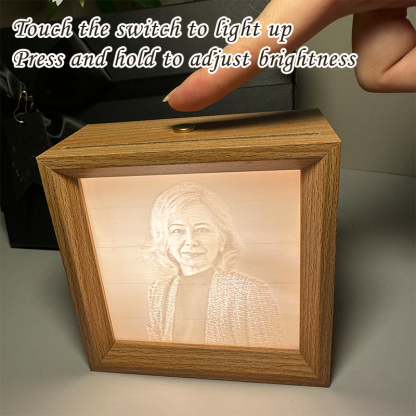 Custom 3D Printed Lithophane Photo Frame Lamp Personalised 3D Embossed Picture Night Light Unique Memorial Gift