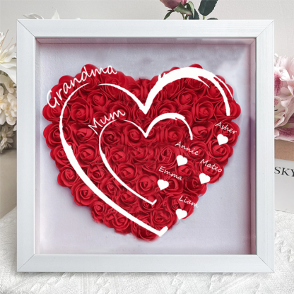 Personalised Flower Shadow Box Custom Name & Text Heart Rose Frame Decorations Mother's Day Gifts