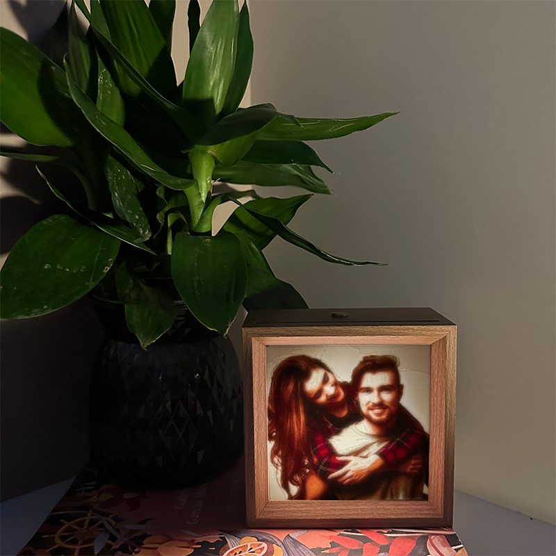 Custom 3D Printed Lithophane Photo Frame Lamp Personalised 3D Embossed Picture Night Light Unique Memorial Gift