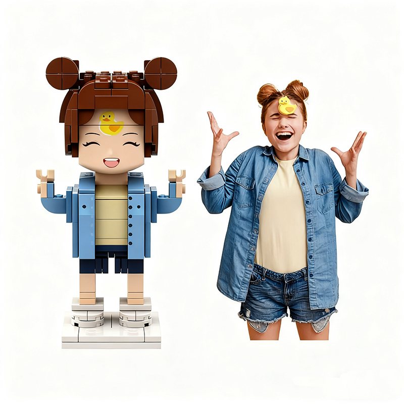 Custom Brick Mini Figures Photo Customizable Block Single Brick Figure Anniversary Gift for Couple