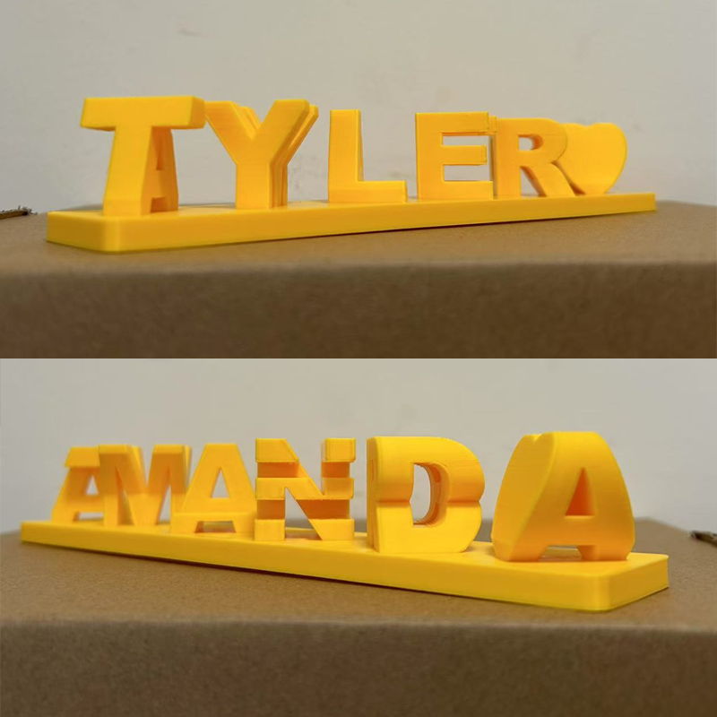 Dual Name Illusion Love 3D Printed Custom Name Plate Mother's Days Gifts Customized Double Sided Love Mum Plate