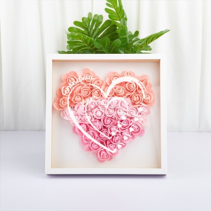 Personalised Flower Shadow Box Custom Name & Text Heart Rose Frame Decorations Mother's Day Gifts