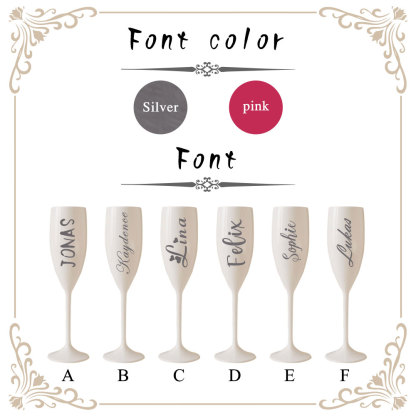 Personalize Name White Champagne Flutes Wedding Party Toasting Glasses Bridal Shower Wedding Glasses for Brides and Bridesmaids