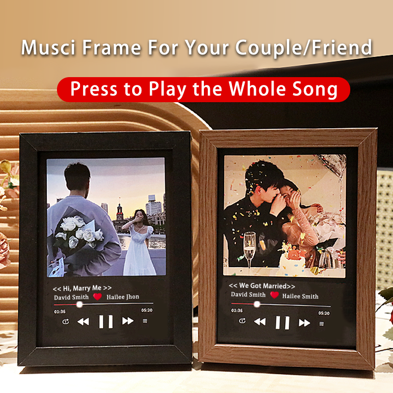 Custom Song Photo Frame with Music Album Cover Personalised Music Player (can play music)