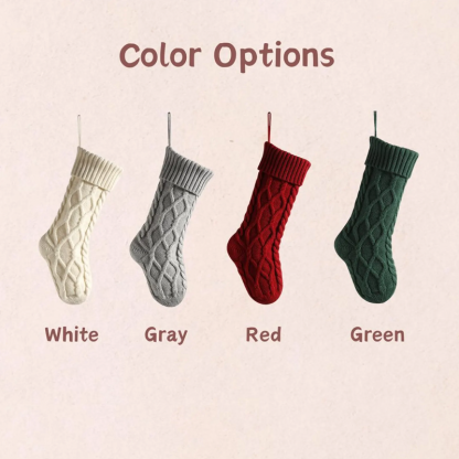 Personalised Embroidered Knit Christmas Stockings Ornament Knitted Sock Holiday Stockings with Name Christmas Gifts
