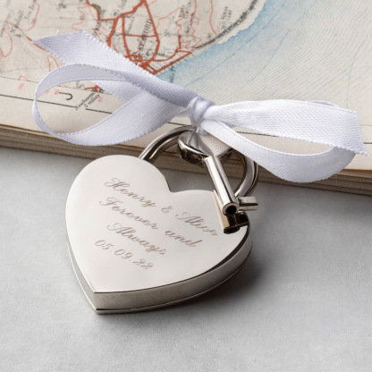 Custom Love Lock Personalised Padlock with Key Luggage Elegant Couples Wishing Lock for Valentines Day Gift