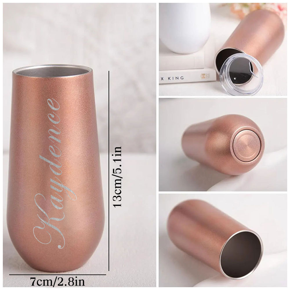 Personalised Name Bridesmaids Champagne Flute Tumbler Bachelorette Stainless Flute Wine Glass Bridesmaids Gift for Her