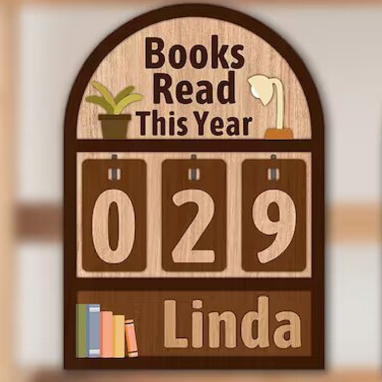 Personalised Books Read This Year Counter Mini Plaque with Flat Base B
