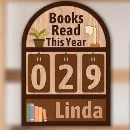 Personalised Books Read This Year Counter Mini Plaque with Flat Base Book Lovers Gift Bookshelf Decor Gift for Readers