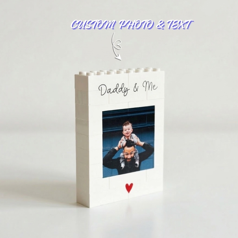 Personalised Brick Photo Block Custom Photo Building Block DIY Brick Love You Daddy Gift for Dad