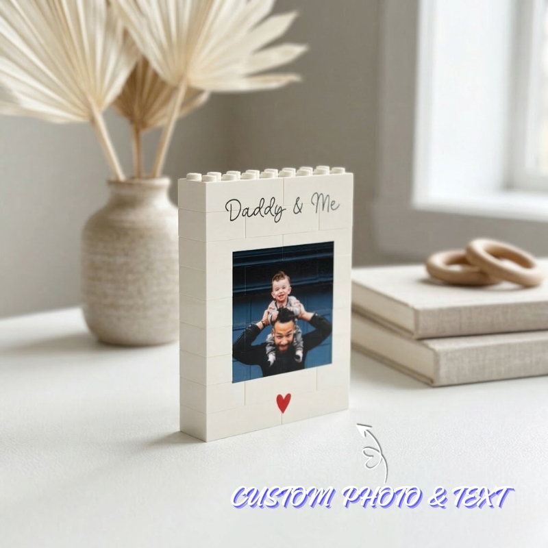 Personalised Brick Photo Block Custom Photo Building Block DIY Brick Love You Daddy Gift for Dad