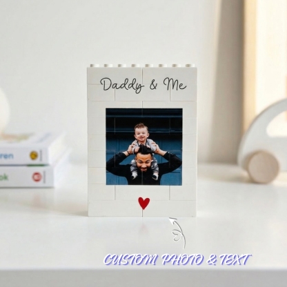 Personalised Brick Photo Block Custom Photo Building Block DIY Brick Love You Daddy Gift for Dad