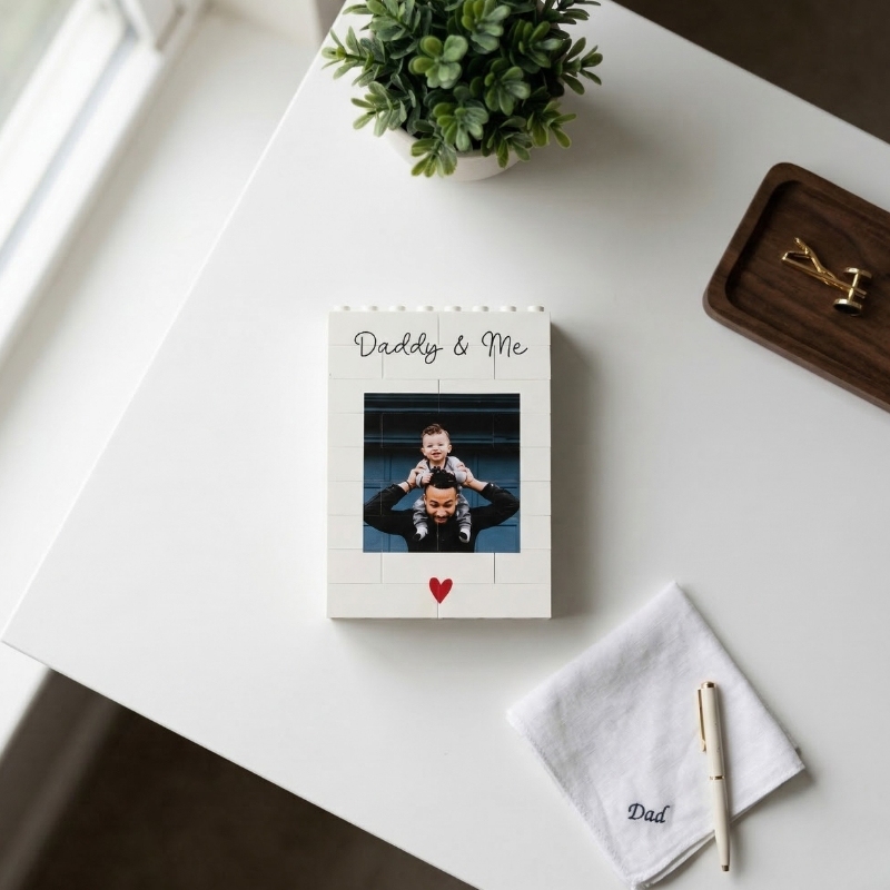 Personalised Brick Photo Block Custom Photo Building Block DIY Brick Love You Daddy Gift for Dad