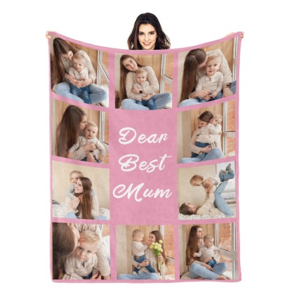 Custom Blanket with Collage Photos Blanket Mother's Day Gifts Personalised Throw Blanket with Photos