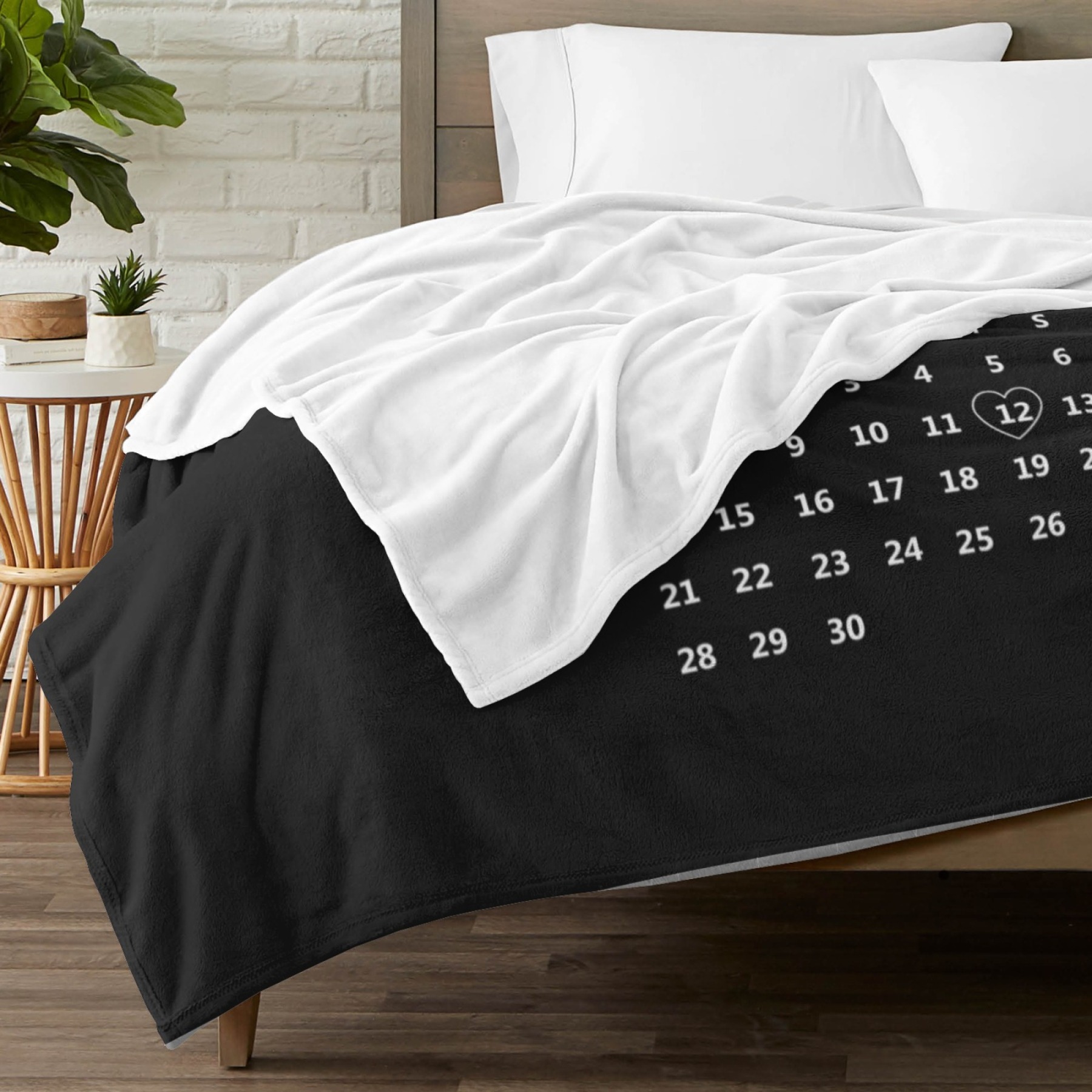 Missing Piece Couple Blanket With Photos  Blanket Personalised Calendar Blanket with Photos Text Valentine's Day Gift for Couple