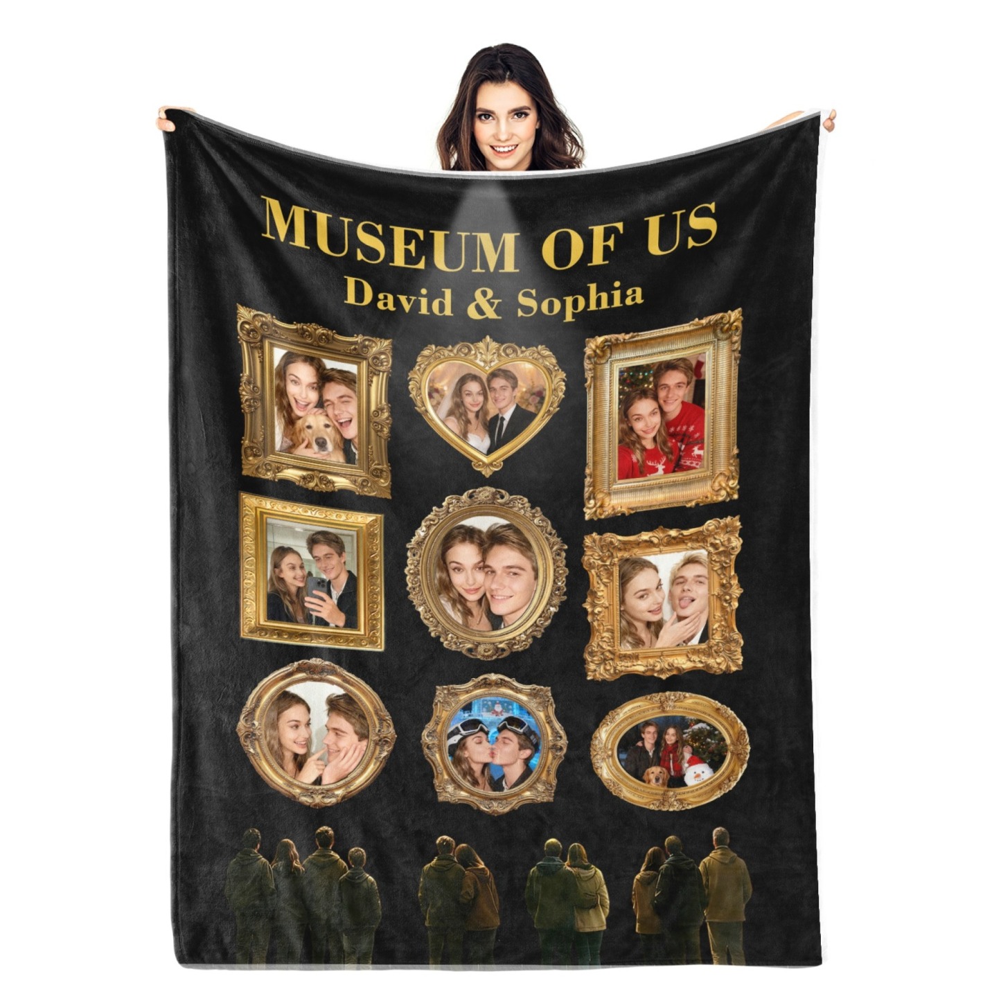 Custom Museum of Us Blanket with Collage Photos Blanket Personalised Throw Blanket Anniversary Gift for Couple