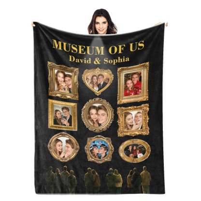 Custom Museum of Us Blanket with Collage Photos Blanket Personalised Throw Blanket Anniversary Gift for Couple