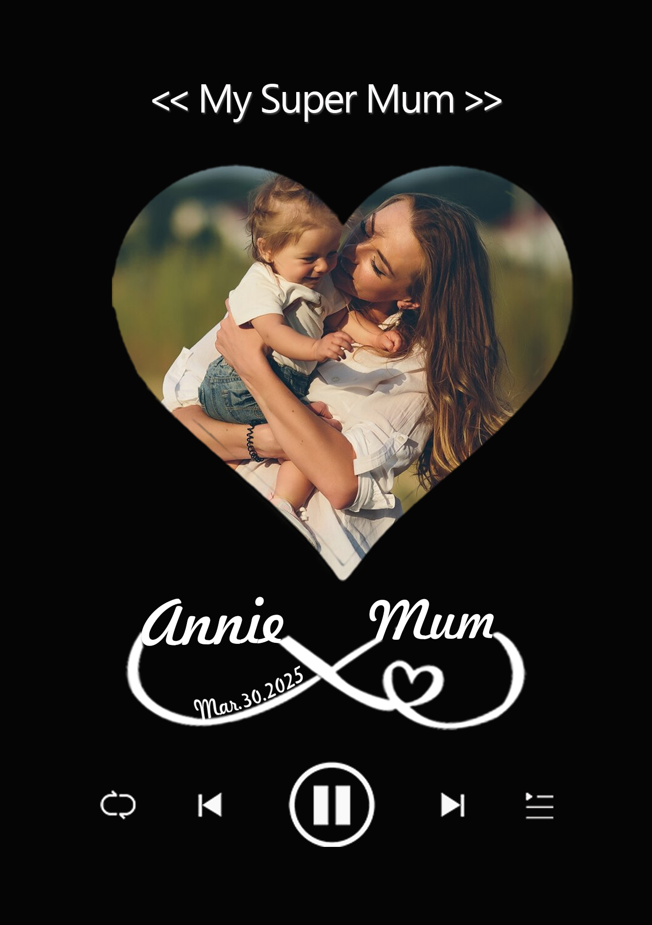 Personalised Photo Frame with Custom Whole Song Picture Frame Music Pl