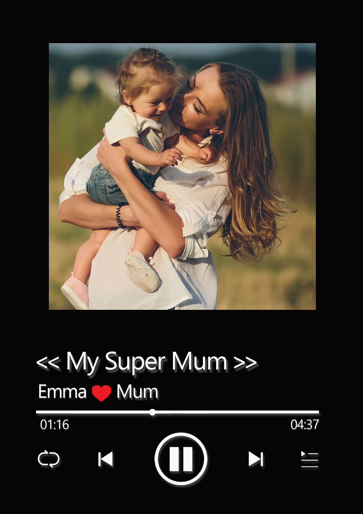 Personalised Photo Frame with Custom Whole Song Picture Frame Music Pl