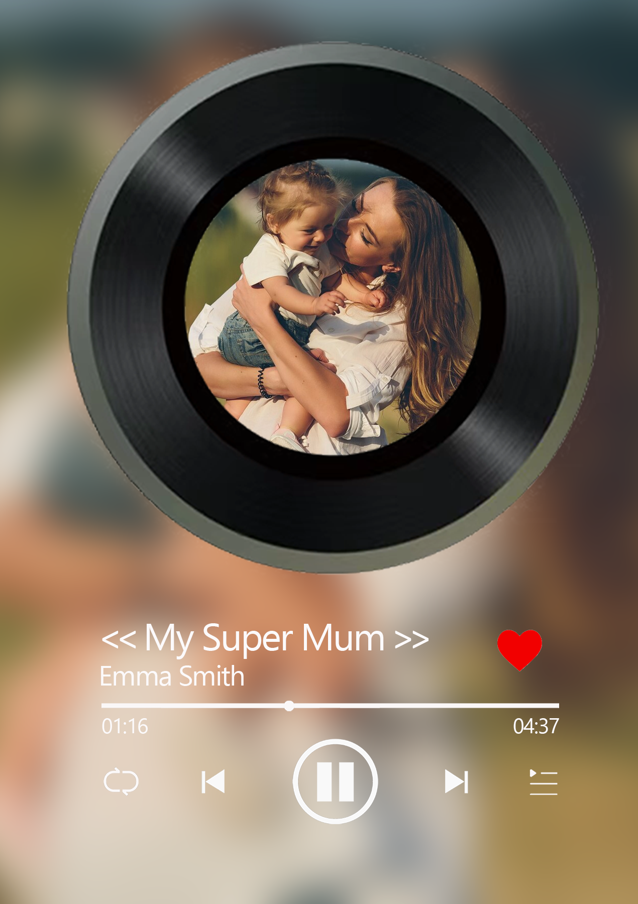 Personalised Photo Frame with Custom Whole Song Picture Frame Music Pl