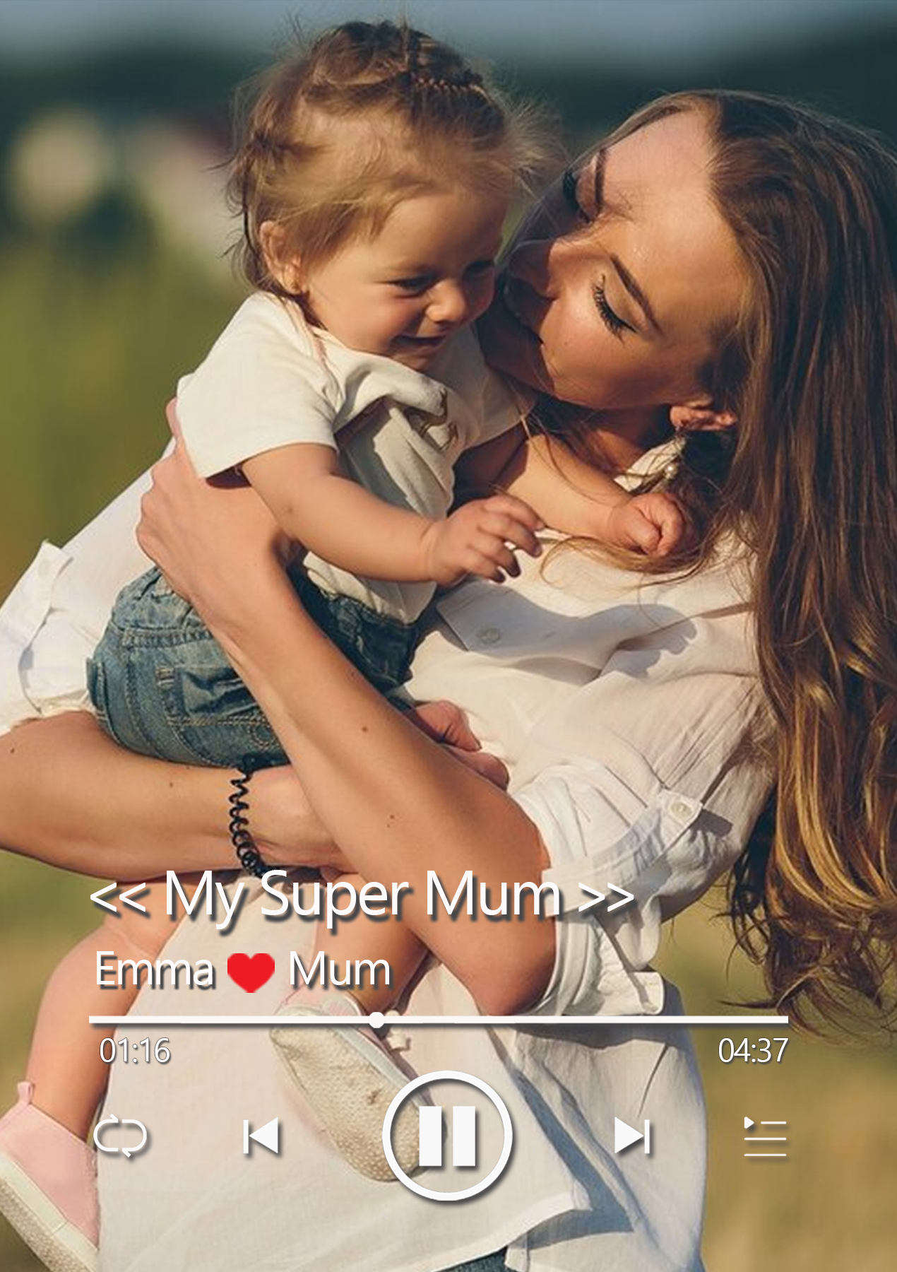 Personalised Photo Frame with Custom Whole Song Picture Frame Music Pl