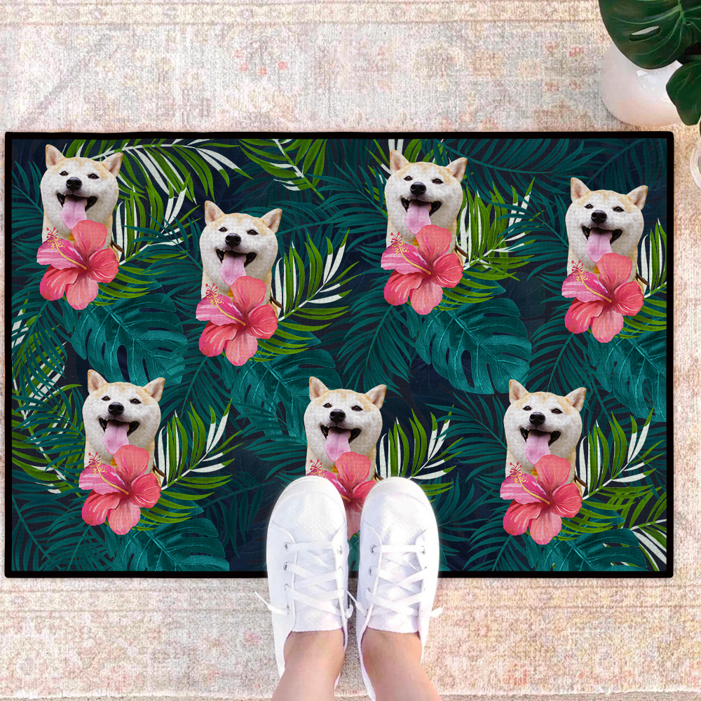 Pet Photo Doormat Custom Welcome Rug Funny Personalised Entryway Mat Kennel Gift for Dog Enthusiasts