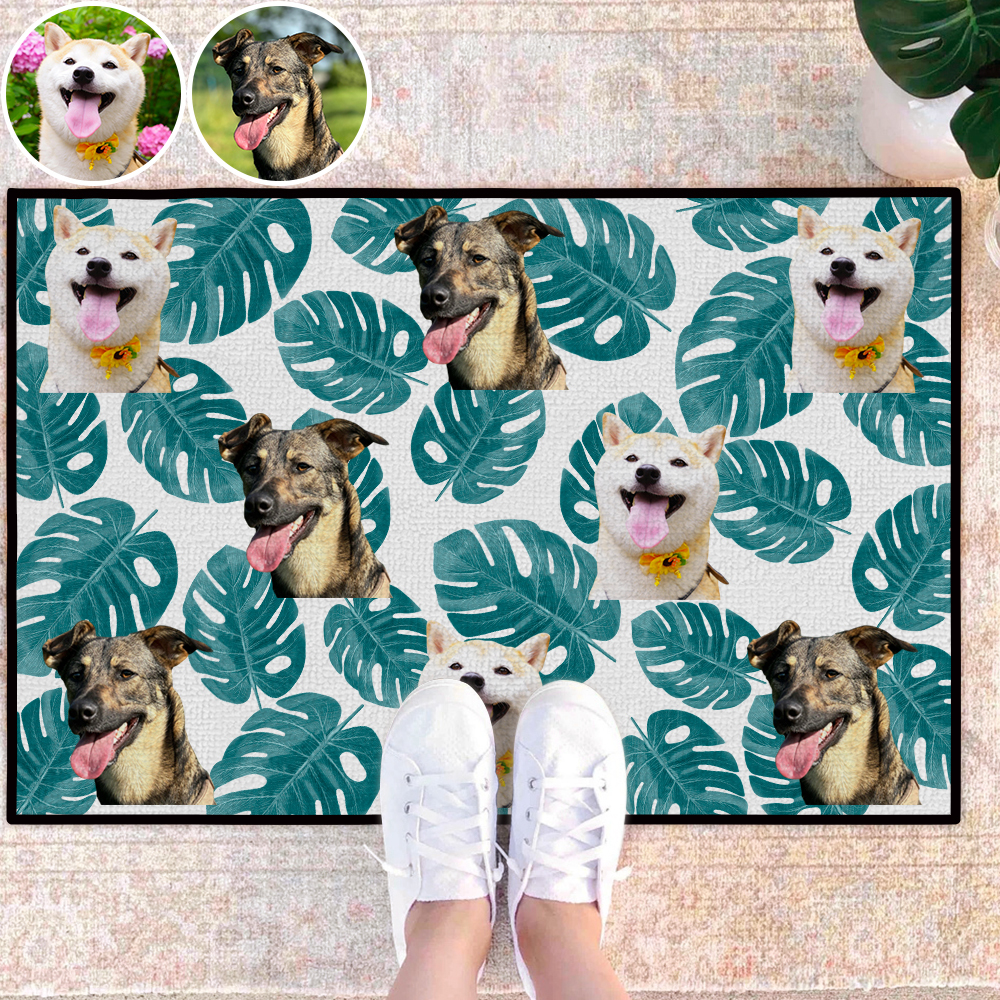 Pet Photo Doormat Custom Welcome Rug Funny Personalised Entryway Mat Kennel Gift for Dog Enthusiasts