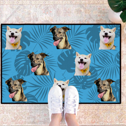 Personalised Welcome Mat for Dog Lovers Custom Pet Doormat with Photo Front Door Mat