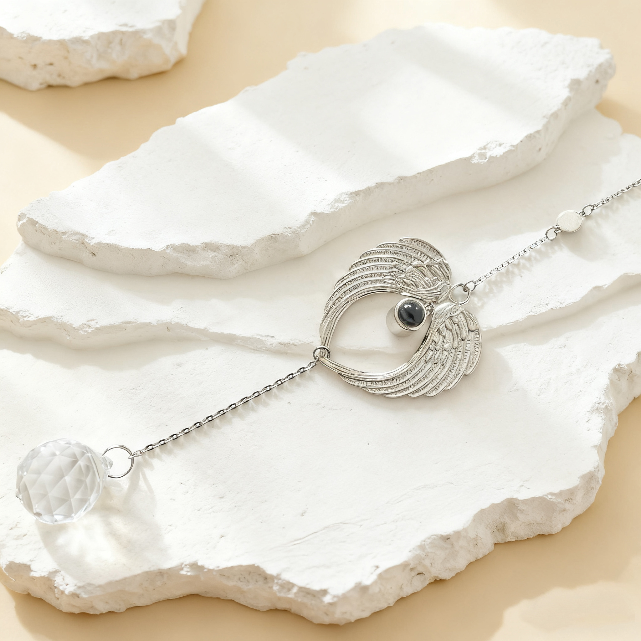 Personalised Angel Wings Photo Sun Catcher Custom Projection Ornaments Anniversary Gift for Christmas