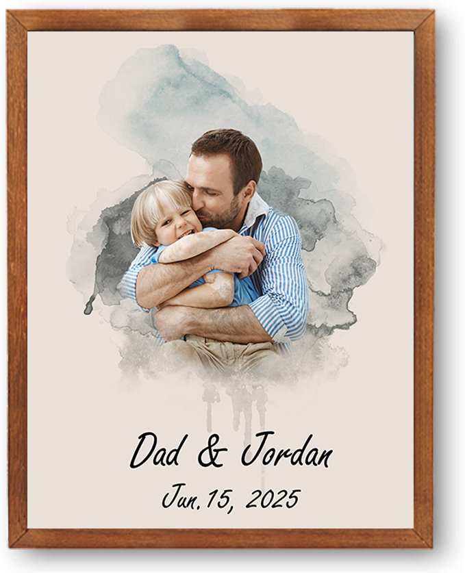 Personalised Watercolor Family Portrait from Photo Custom Painting Pho