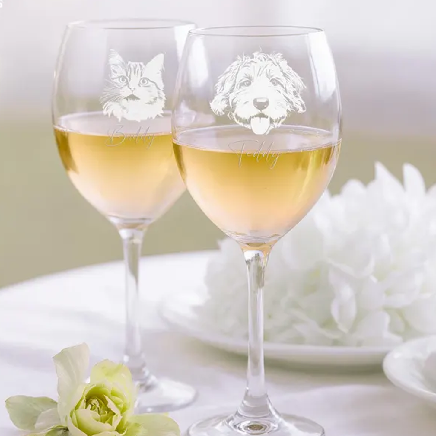 Custom Etched Photo Engraved Wine Glass Personalised Portrait Picture Glass Memorial Gift