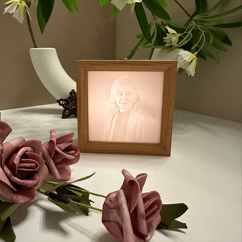 Custom 3D Printed Lithophane Photo Frame Lamp Personalised 3D Embossed Picture Night Light Unique Memorial Gift