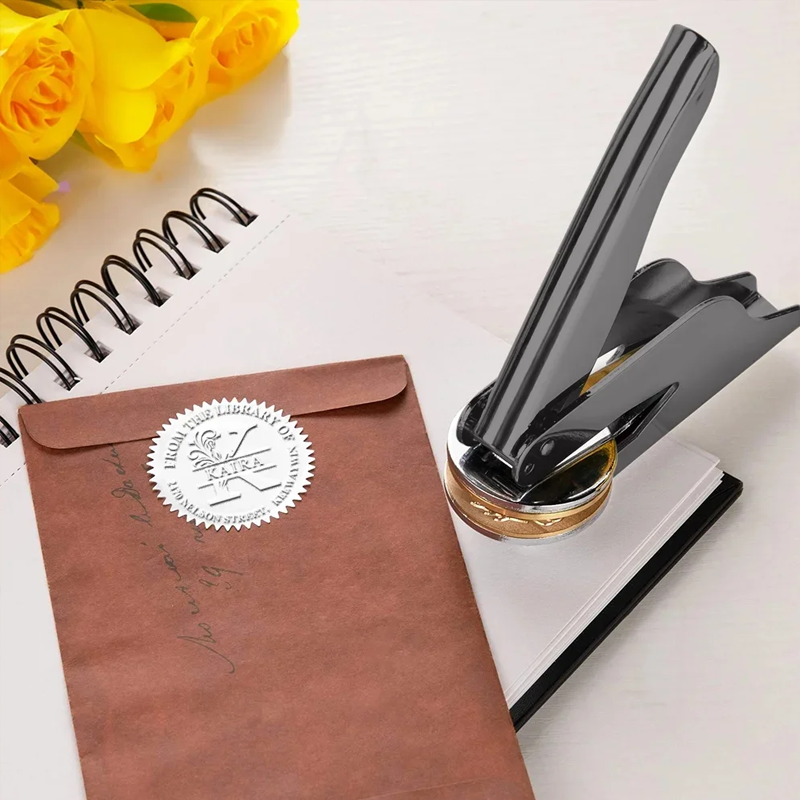 Custom Book Embosser | Handheld Book Embosser & Personalised Book Stamp for Readers