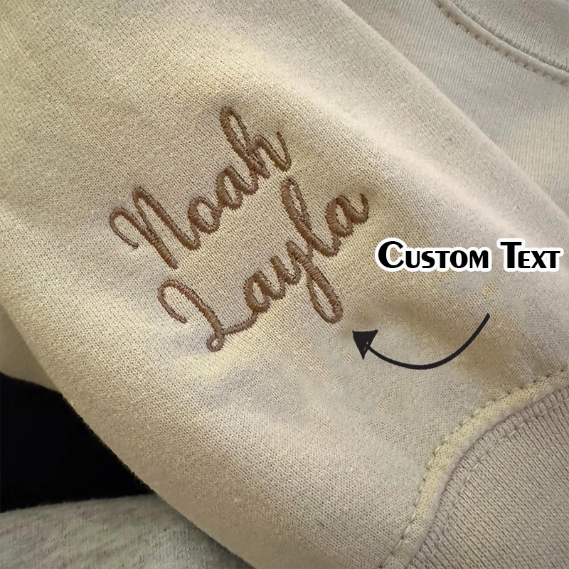 Custom Mama Embroidered Sweatshirt with Kids Names on Sleeve Personalised Mum Embroidery Hoodie