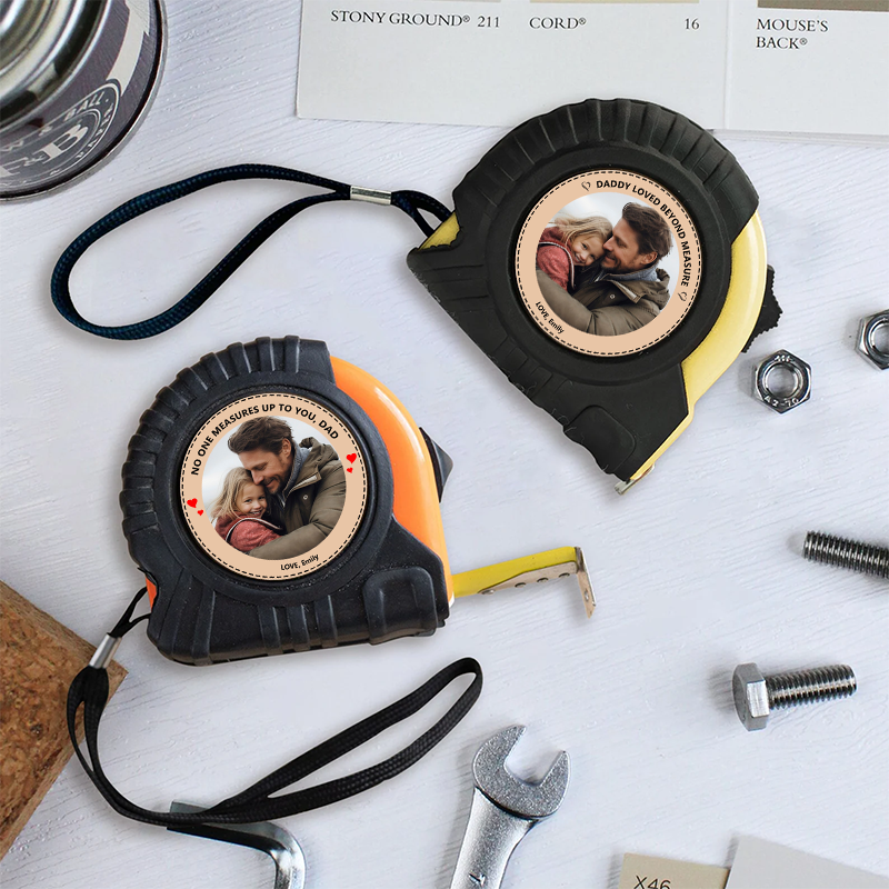 Personalised Photo Tape Measure with Custom Picture and Name Daddy Loved Beyond Measure Tape Measure Gift for Dad
