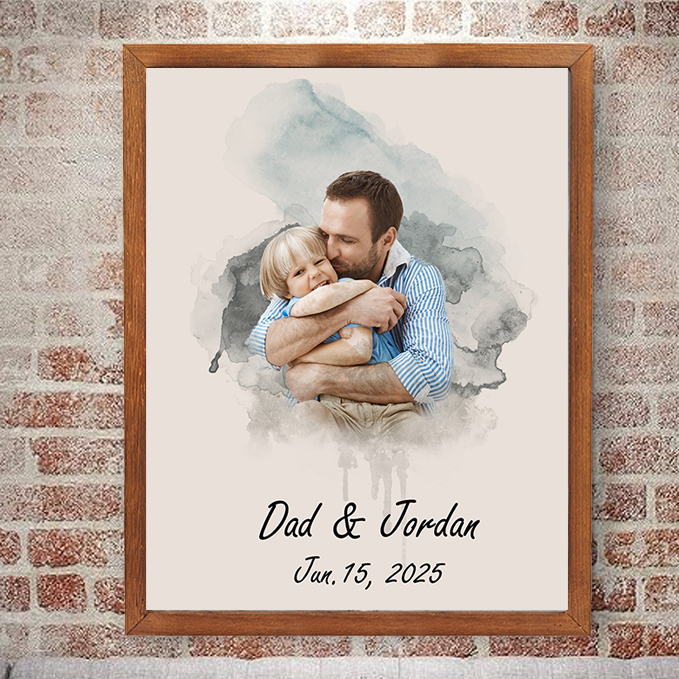 Personalised Watercolor Family Portrait from Photo Custom Painting Pho