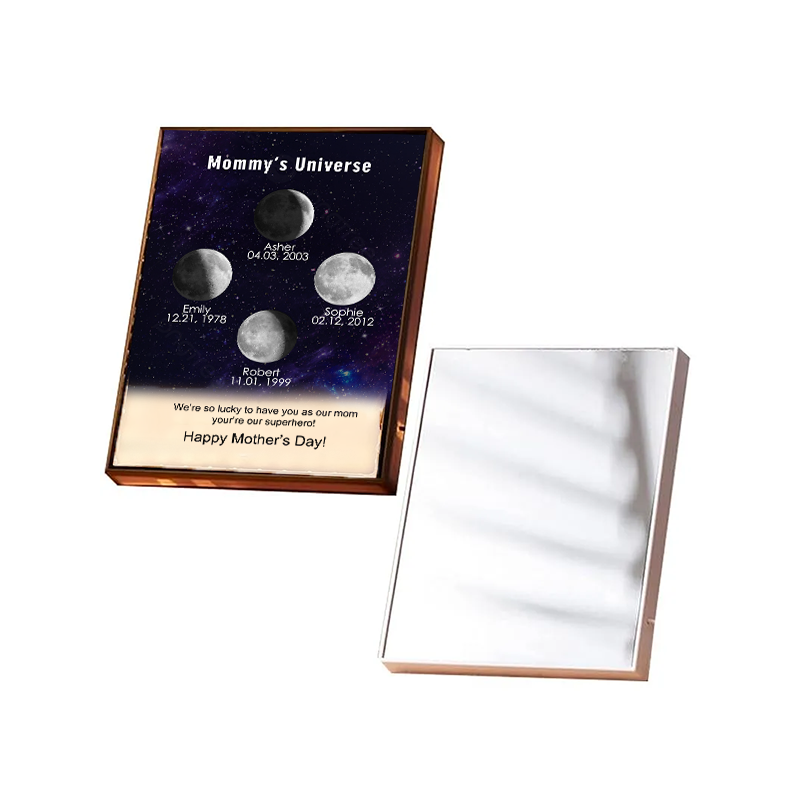 Custom Birth Moon Phase Mirror Light Mommy's Universe Personalised Moons Phase with Kids Names LED Night Light Box Mother’s Day Gifts