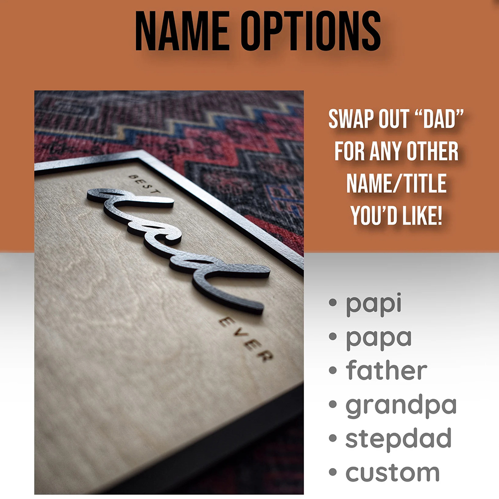 Hands Down Best Dad Ever Personalised Engraved Wooden Sign Plaque with Your Own Handprints and Custom Message Fathers Day Gift