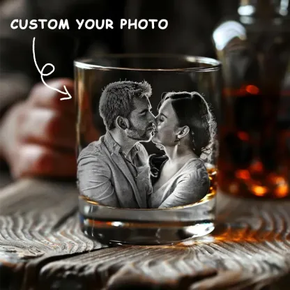 Custom Photo-Engraved Whisky Glasses Personalised Photo Whisky Set Gift Box Ice Wine Stone Wooden Box Father's Day Gift.