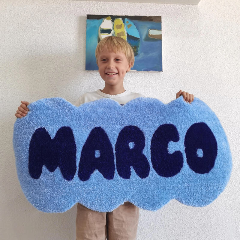 Handcraft Personalised Tufting Rug with Name Punch Needle Dorm Decor Gift for Teens