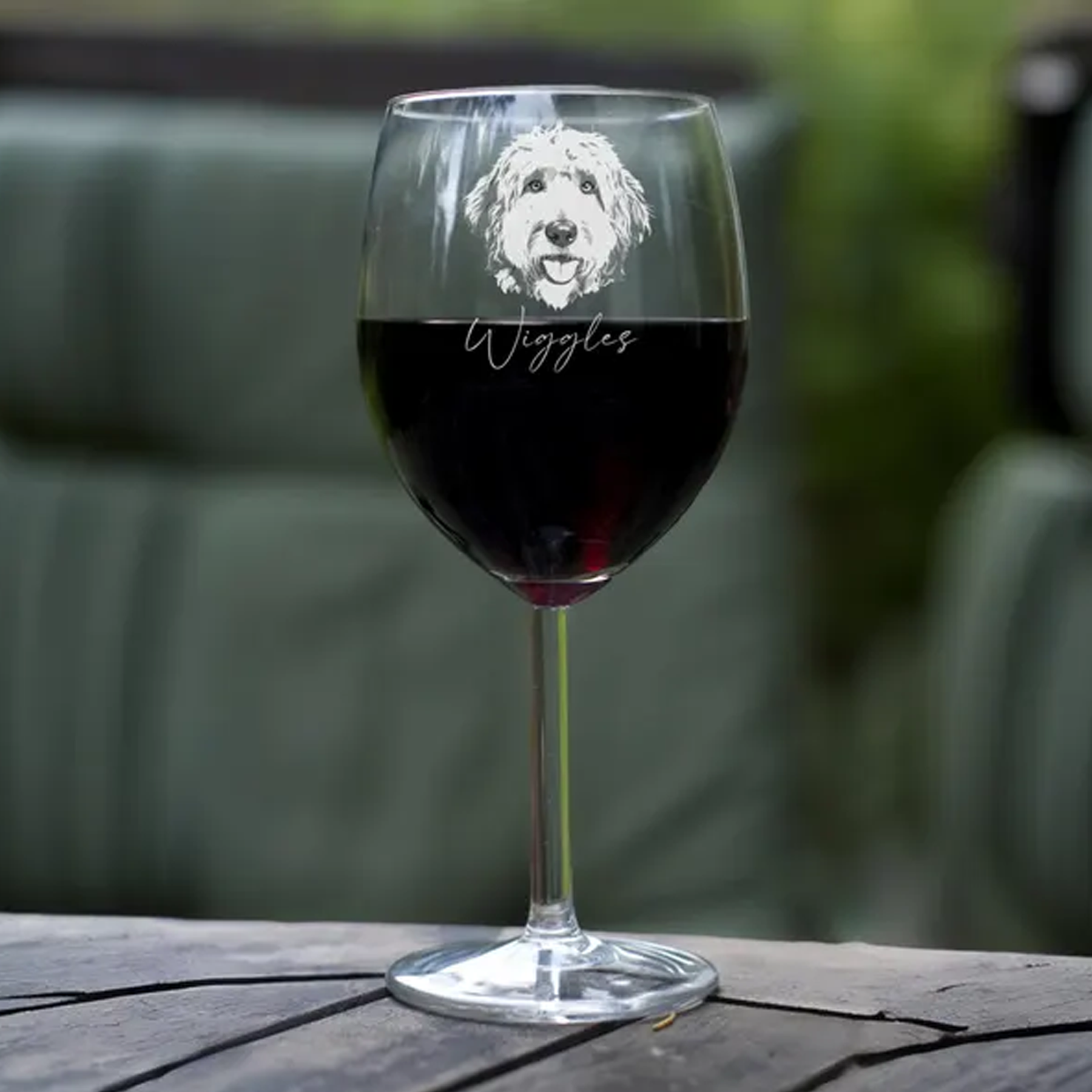 Custom Etched Photo Engraved Wine Glass Personalised Portrait Picture Glass Memorial Gift