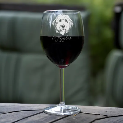 Custom Etched Photo Engraved Wine Glass Personalised Portrait Picture Glass Memorial Gift