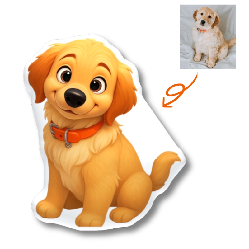 Custom 3D Pet Portrait Cartoon Photo Pillow Personalised Pixar Style Picture Printing Pet Cushion Pet Memorial Gifts