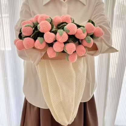 Handmade Finished Crochet Flower Blanket Bouquet Rose Knitted Bouquet Ready Made Throw Christmas Gift