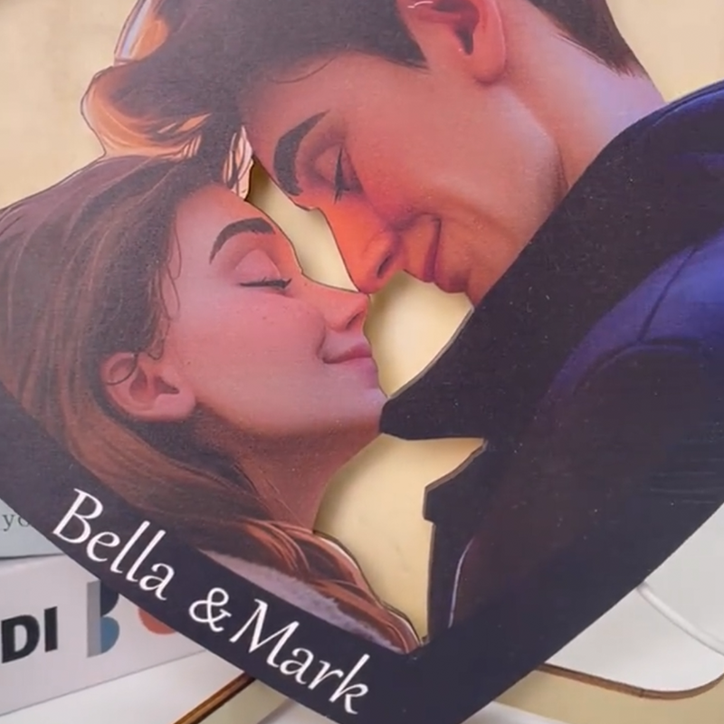 Personalised Cartoon Portrait Pixar Inspired LED Night Lights with Base Engraved Lamp Anniversary Gifts