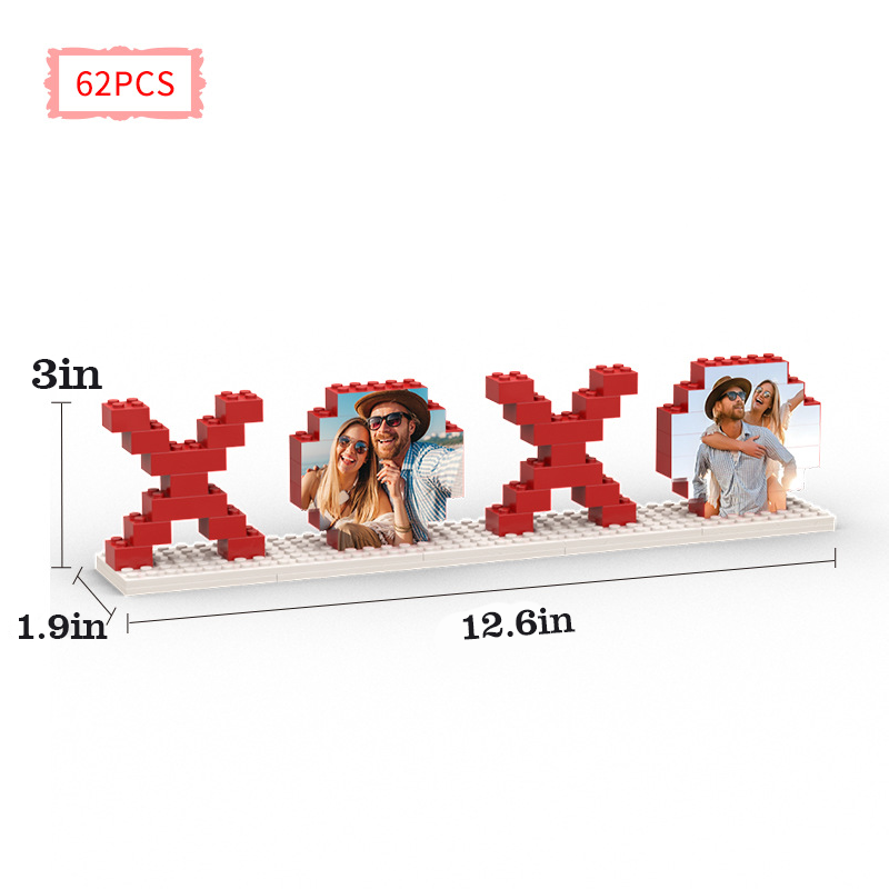 Valentine's Day Custom Building Brick Photo Block Personalised I Love You Puzzle Gift