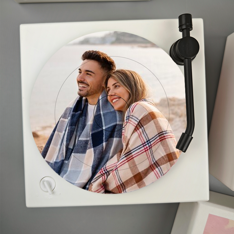 Custom Photo Vintage Vinyl Record Player Style Bluetooth Speaker Phonograph Style