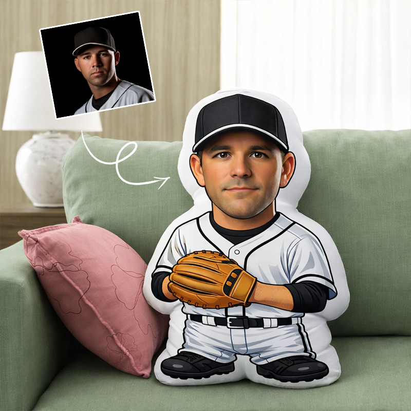 Personalised 3D Photo Pillow Double Sided Printing Gift for Baseball Players & Fans