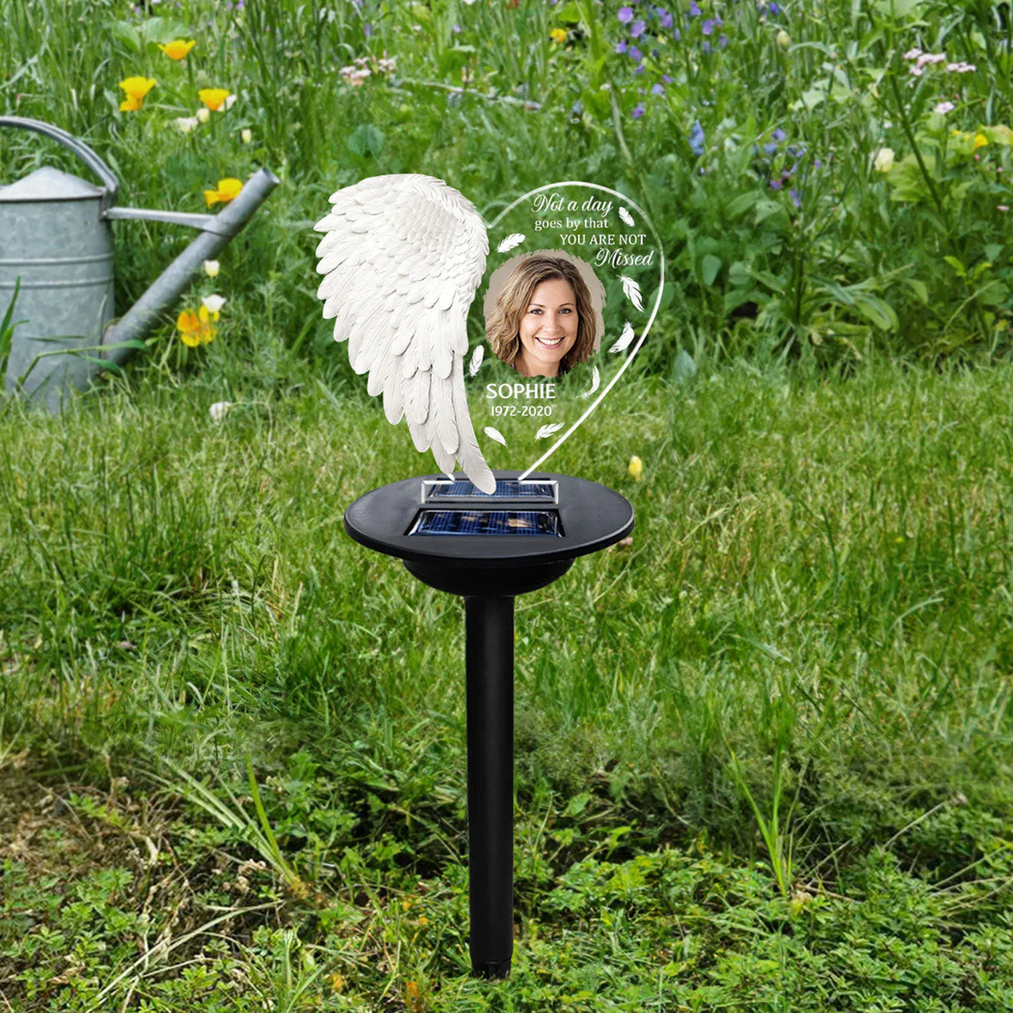 Memorial Solar Light Garden Stake Planted Angel in Heaven Sympathy Garden Gifts Personalised Bereavement Solar Grave Decor Gift